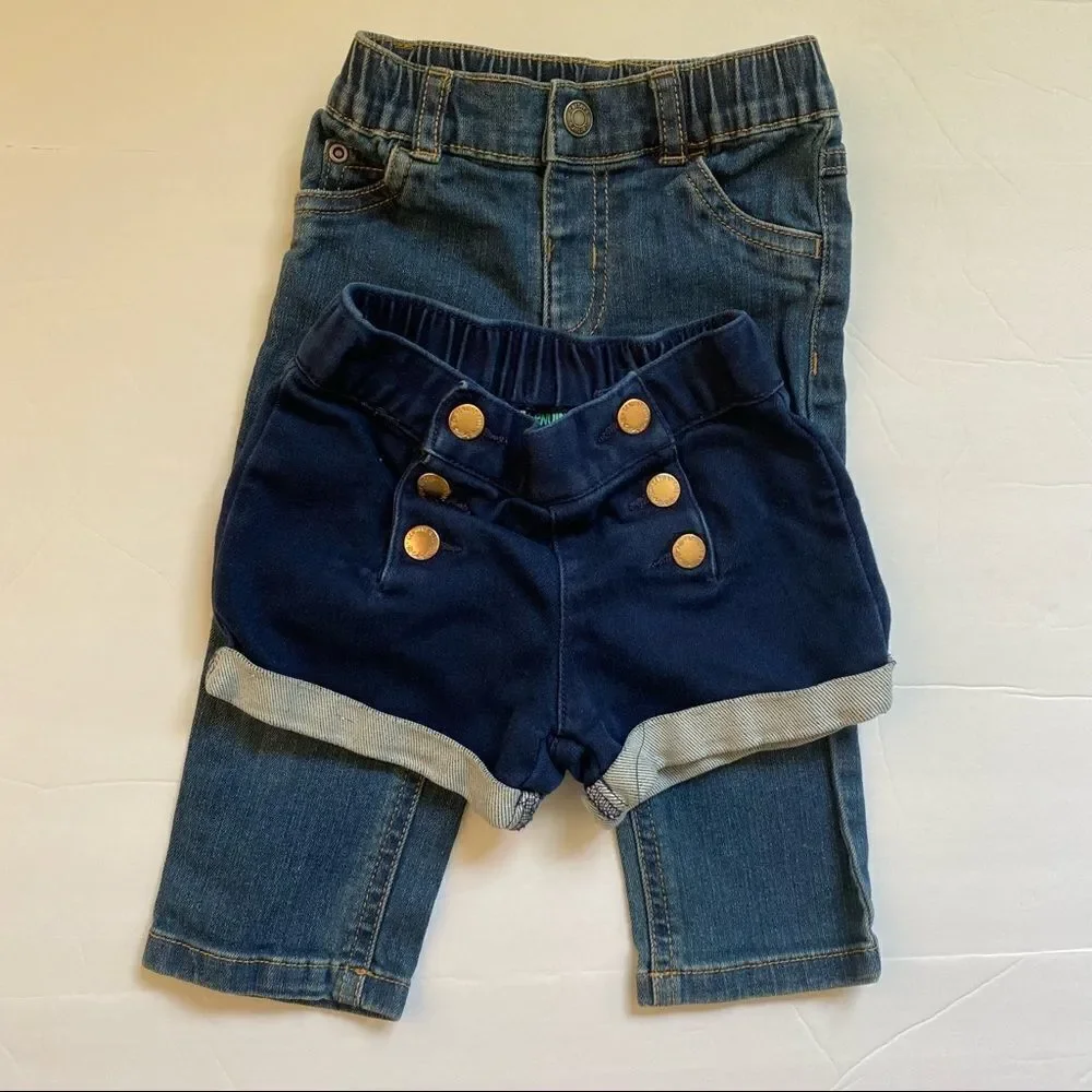Genuine Kids | Baby Girl, Jean and Shorts Bundle, Size 12M